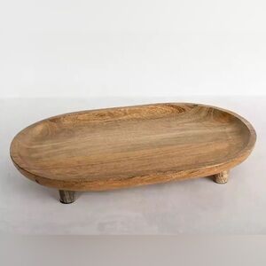 New Mango wood Wooden Oval Serving Tray with feet